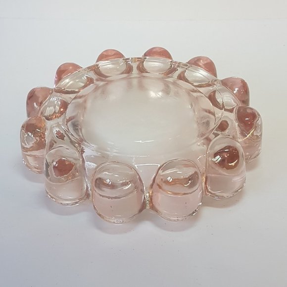 Set of 4 Vintage Boopie Glass Nova Candlewick Bubble Glass Ashtray Candle Holder - Picture 7 of 16